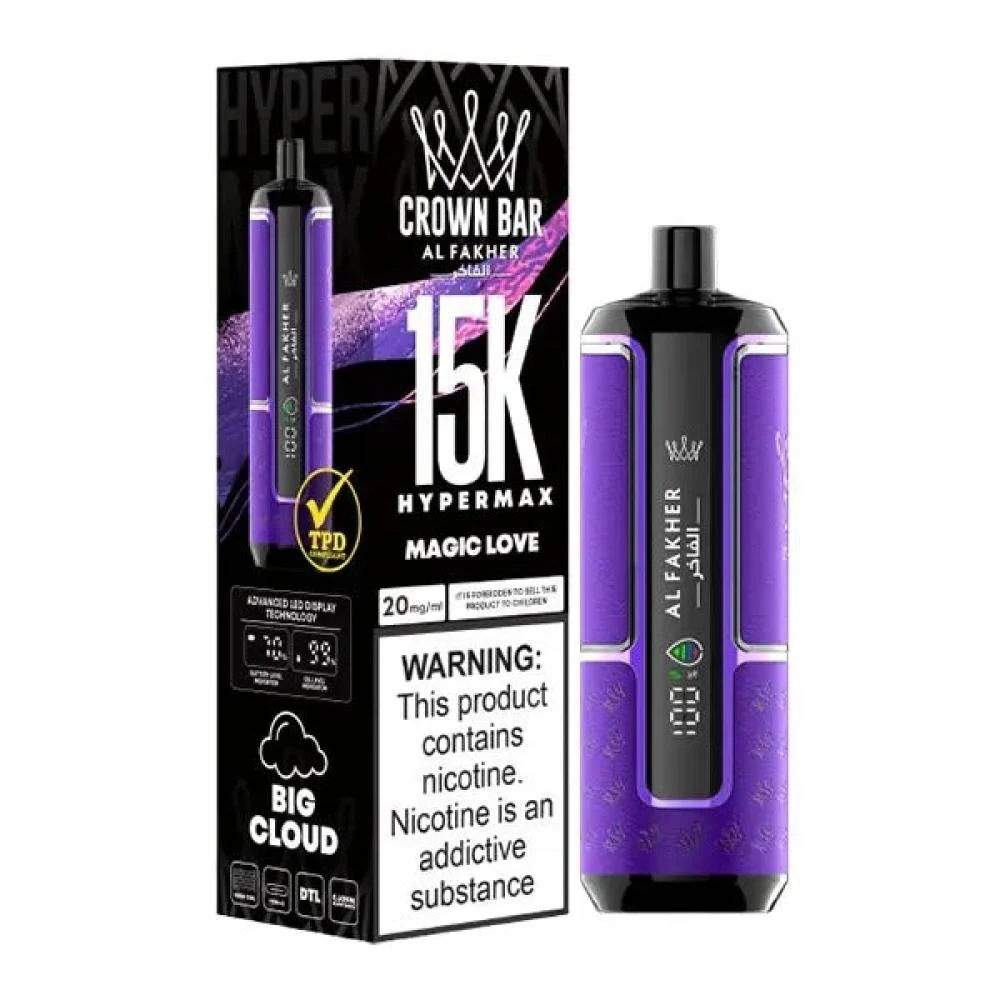 Al Fakher Crown Bar 15000 disposable vape, luxurious electronic shisha device, apple shisha crown - AL FAKHER CROWN BAR 15000 PUFFS VAPE PLUG - Vibe Medina