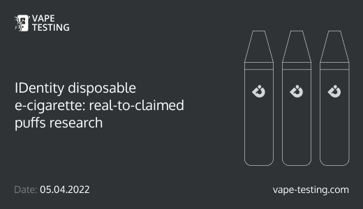 vape scientific testing, lab analysis disposable vape, vape puff count experiment - IDentity Disposable E-Cigarette: Real-To-Claimed Puffs Research