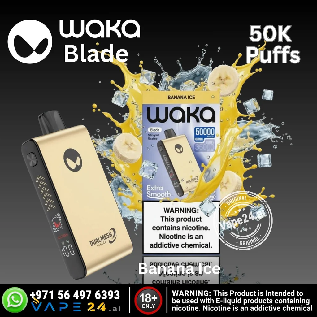 Waka 50000 Puffs disposable vape, premium high puff vape, endurance vape device, gold trophy vape - Waka Blade 50000 Puffs Disposable Vape UAE – vape24.ai