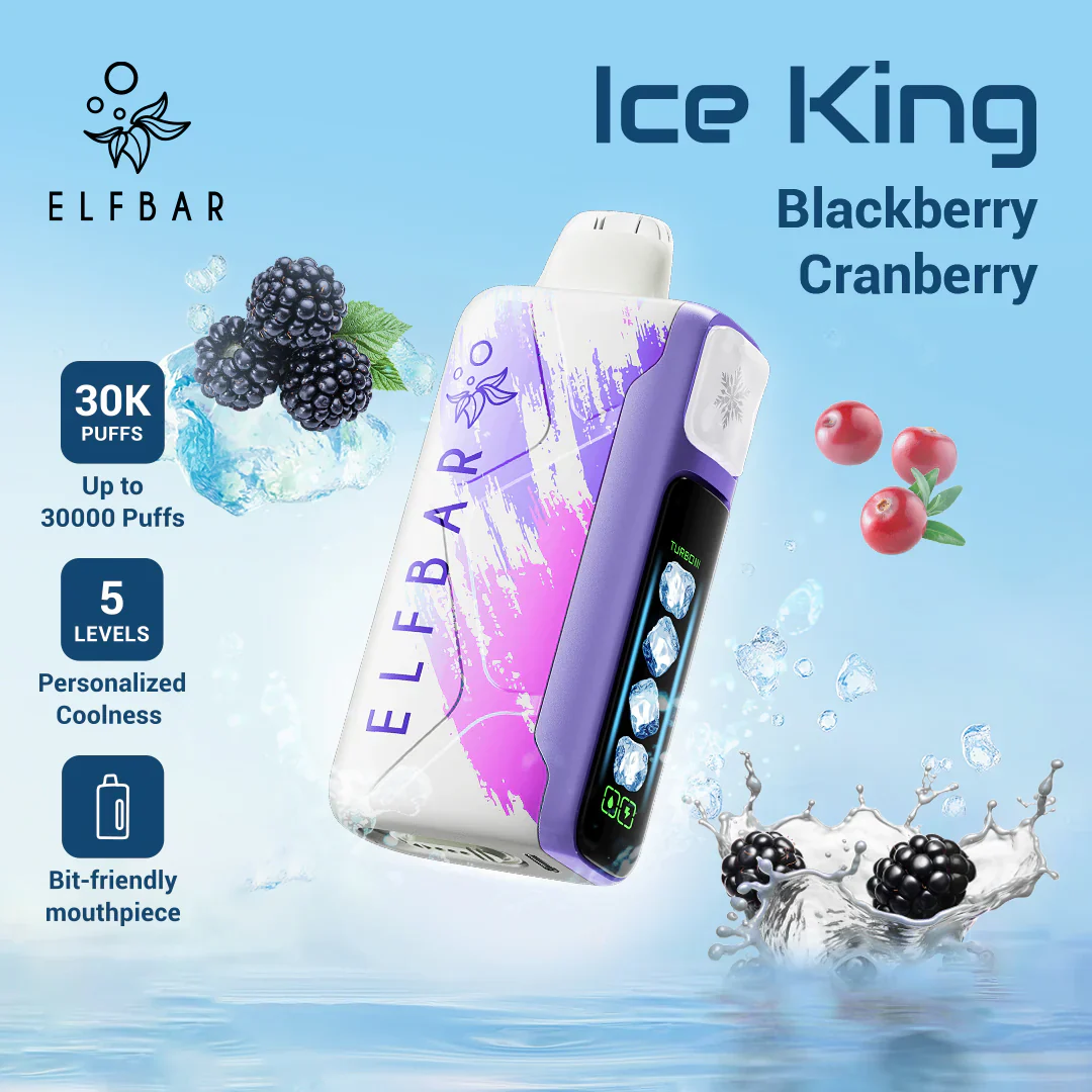 Elfbar Ice King customizable coolness, 5 level adjustable vape, vape temperature control, icy vape settings - Elf Bar Ice King - 5 Level Adjustable Coolness - 30k Puffs – vapevilla