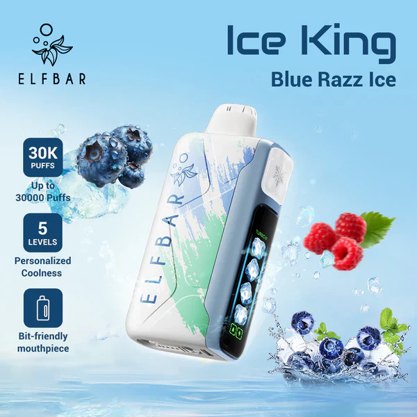 Elfbar Ice King adjustable cooling system, vape with frost control, customizable icy vape, vape settings dial - ELFBAR Ice King Disposable Vape 30k (20MG) – Bida Vape