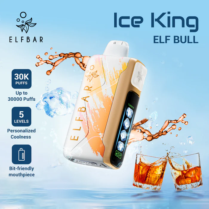 Elfbar Ice King party vape, bold disposable vape, vape for dubai nightlife, white dubai club scene, long lasting party vape - ELFBAR Ice King Disposable Vape ELF BULL