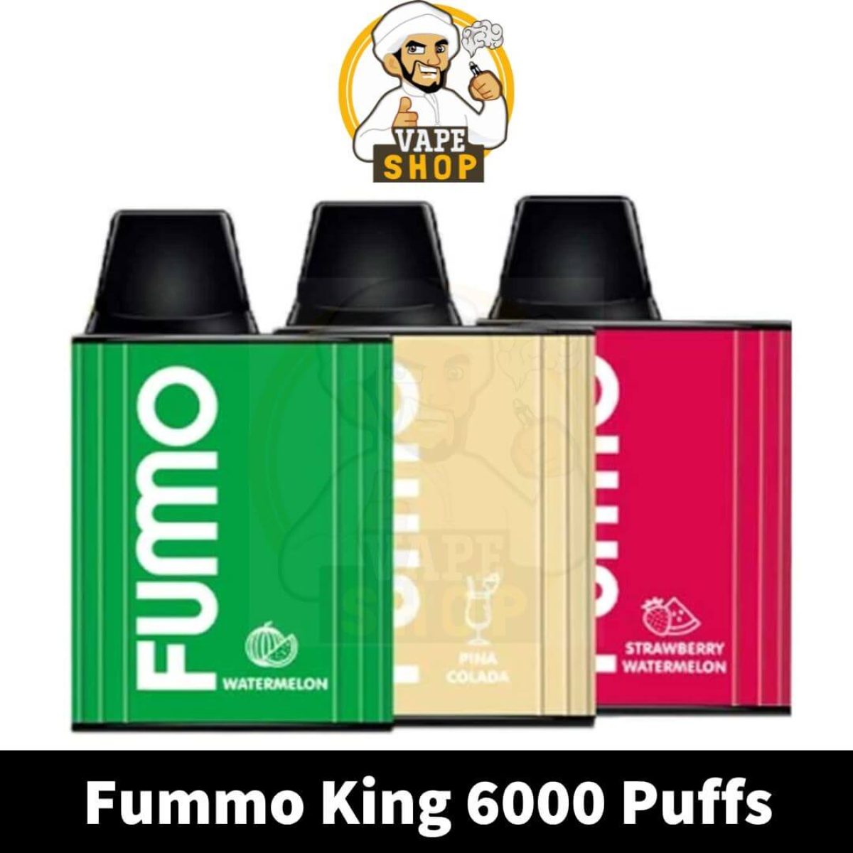 POD SALT Bar 6000 Puffs and FUMMO King 6000 Puffs disposable vapes, premium vape brands UAE, two competing vape devices side-by-side - Best Fummo King 6000 Puffs 2% nicotine Rechargeable Disposable ...