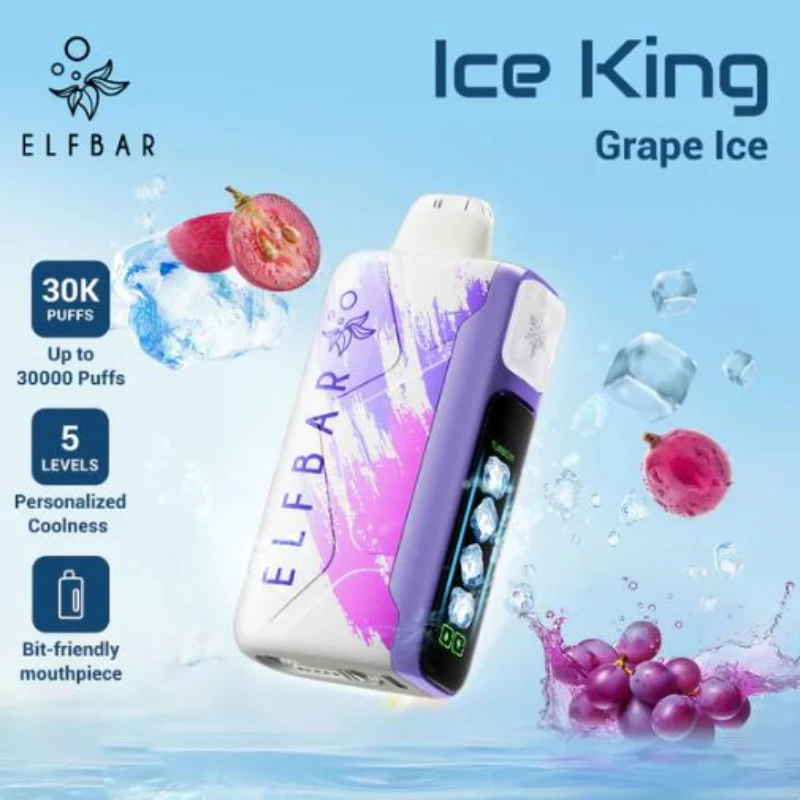 Elfbar Ice King 30000 vape, disposable vape king, icy vape device with crown, ice themed vape - ELF BAR ICE KING 30k PUFFS – Rider Vapes