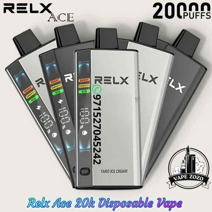 Dubai executive office, luxury vape comparison, RELX ACE 20000, Elfbar BC10000, DIFC skyline background - Best RELX Ace 20000 Puffs Disposable Vape in Dubai Review