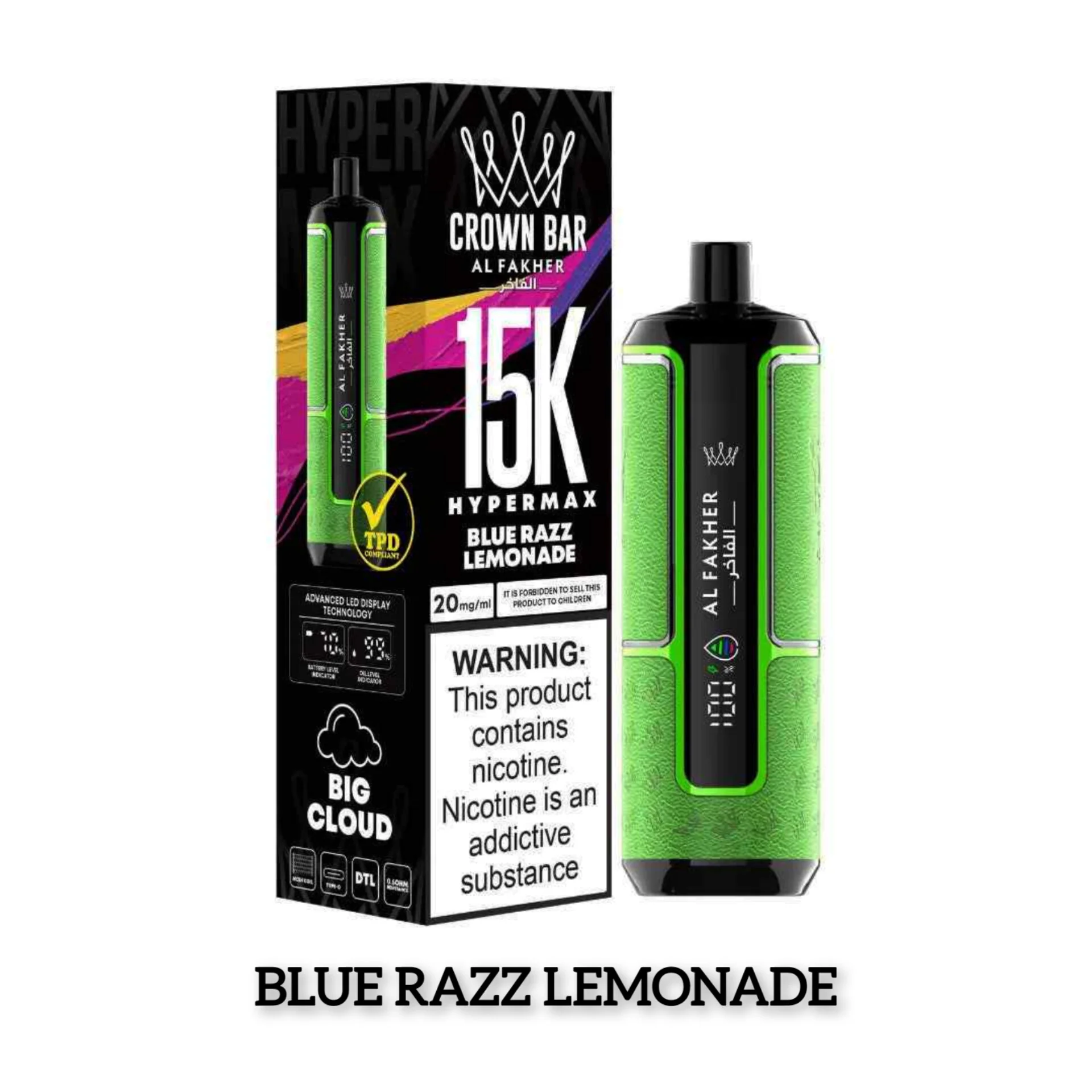 AL Fakher Crown Bar 15000 puffs longevity vape device - Al Fakher Crown Bar Hypermax 15000 Puffs 6mg in UAE – YALLA VAPE