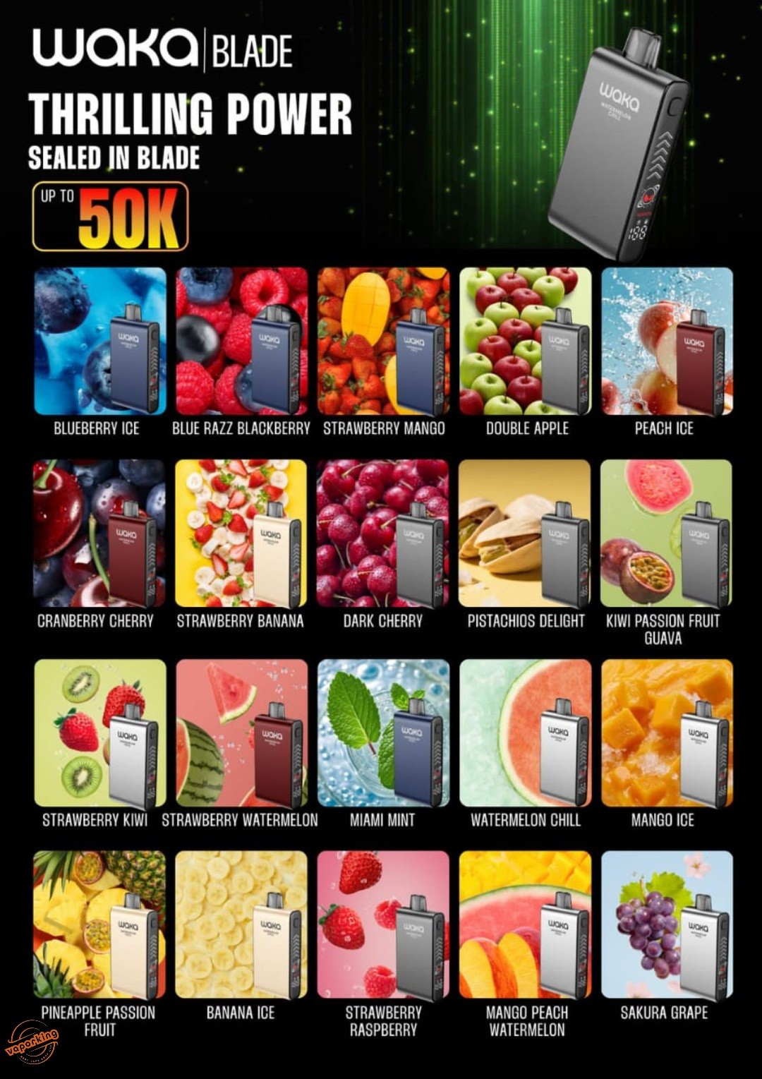 Waka 50000 disposable vape, desert background, vape in sand dunes - Buy Online Waka Blade 50000 Puffs Disposable Vape In UAE