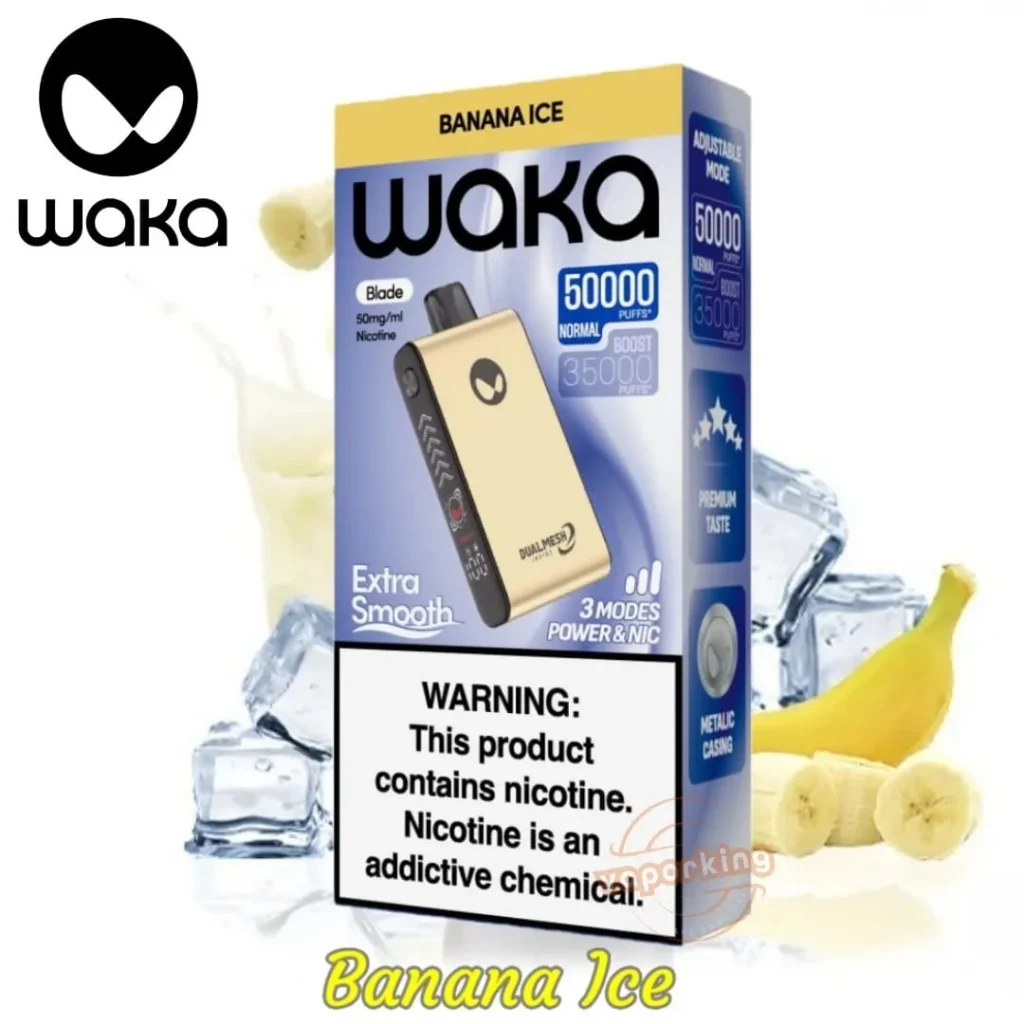 Waka 50000 Banana Ice,disposable vape Dubai,best vape UAE,Waka Blade 50000,vape shop JLT,50000 puffs vape,Banana Ice review,buy Waka vape,smokeshop.ae,vape price Dubai