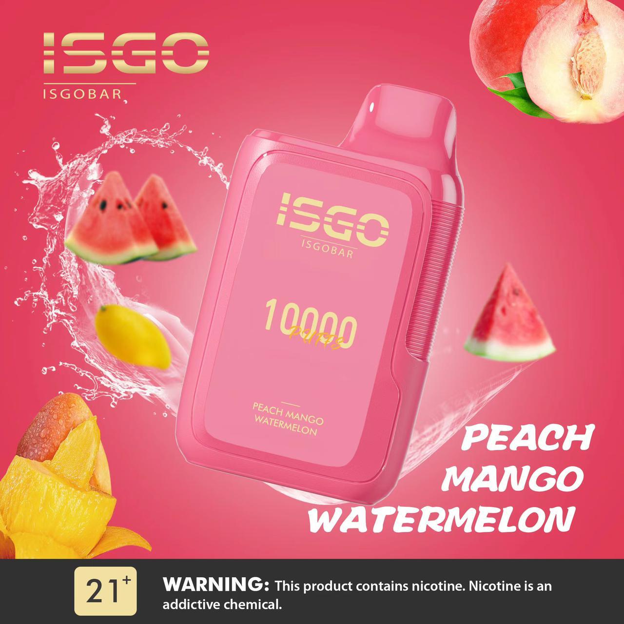 Isgo Bar 10000 Puffs Disposable Vape product photography, powerful cooling vape device, high capacity menthol vape - Isgo Bar 10000 Puffs Disposable Vape in Dubai UAE